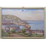 T. H. Victor: a framed watercolour, entitled 'Mousehole' - 12" X 18"