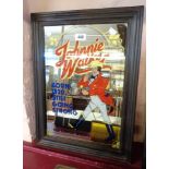 A vintage framed advertising mirror for Johnnie Walker Whisky