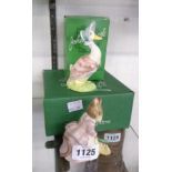 Two boxed John Beswick Beatrix Potter figures Hunca Munca and Jemima Puddleduck