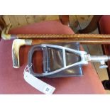 Two horn handled walking sticks - sold with a shooting stick