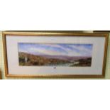 John Little: a gilt framed watercolour entitled 'Nr' Two Bridges' (Evening Dartmoor)