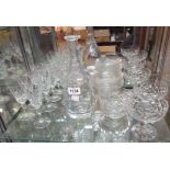 A quantity of Stuart crystal glasses and a decanter, etc.