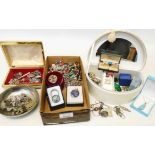 A quantity of costume and other jewellery including hallmarked silver pendant and other marked