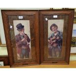 A pair of early 20th Century oak framed and slipped Boots prints, one entitled 'Gaily the