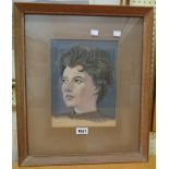 I. Lewis Stant: an oak framed pastel portrait of a woman - signed and dated 1955