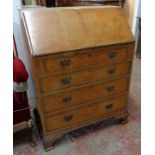 A 30" early 20th Century stained wood bureau - a/f