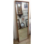 A vintage teak framed full length wall mirror - 4' 11" X 18"