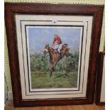 Claire Eva Burton: a signed limited edition coloured horse racing print - No.598/850 - Chelsea