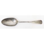 An early George III English silver table spoon with engraved initials and stem marks - London 1768