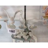 Four Lladro bird figures