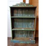 An 18" continental rustic part painted three shelf open wall unit