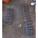 Three various wrought iron planters