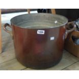 A large old copper pan by Elkington with stamped P&O Lines logo - diameter 16"