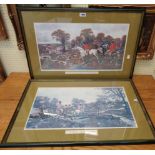 After J. F. Herring Snr: Four ebonised framed hunting prints