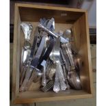 A quantity of assorted silver plated kings pattern cutlery