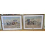 After H. Alken: a set of four gilt framed old coloured coaching prints