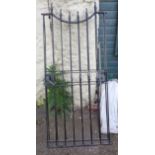 A pair of modern wrought iron high garden gates - 5' 4" combined width