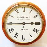 A 19th Century mahogany framed dial wall timepiece, the 12" dial marked for Kleyser & Co., 31 High