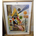 Wassily Kandinsky: a gilt framed coloured print, entitled "Swinging", 2000 Tate Gallery Publications