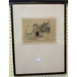 †Bates: three ebonised framed coloured prints, depicting two views of Chester and one of Warwick