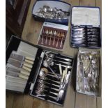 A large quantity of silver plated items comprising part fitted canteen and other cased and loose