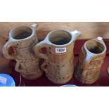Three Hillstonia pottery jugs