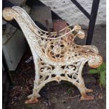 A pair of cast iron bench ends