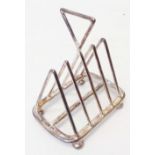 A 3 1/2" silver Christopher Dresser design toast rack - Walker & Hall, Sheffield 1901