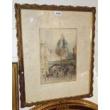 A gilt framed late Victorian chromolithograph, entitled "Ludgate Hill" - signed under the mount and