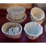 A collection of ceramic jelly moulds
