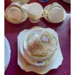 A Shelley Daffodil Time pattern part six place tea set - no sugar bowl