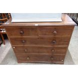 A 3' 8" 19th Century mahogany chest with two short and three long graduated drawers, set on