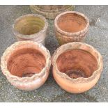 Four assorted terracotta pots