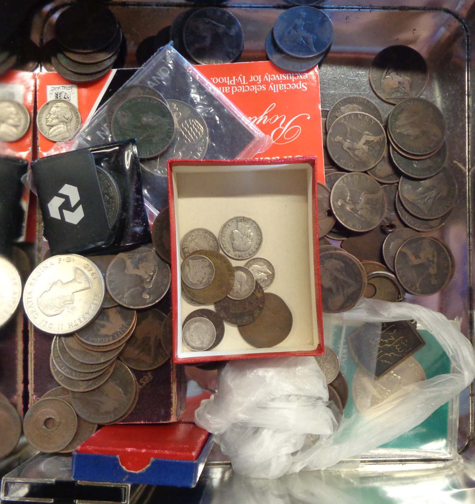 A collection of antique and later Great British and foreign coinage including 1860 Threepence,