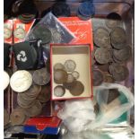 A collection of antique and later Great British and foreign coinage including 1860 Threepence,