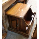 A 25 1/2" Edwardian style hall locker with moulded top, flanking cupboard doors and rack to front,