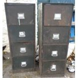Two metal filing cabinets - both a/f