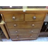A 3' 3 1/2" Victorian mahogany chest of two short and three long graduated drawers