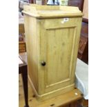 A 15 3/4" Victorian pine pot cupboard with gallery and panelled door