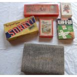 Various card games including Sorry!, Kan You Go?, Interlocking Draughtsman, etc.