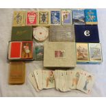A collection of playing cards including Heinz Villiger Darling pin-ups, circular, Patience, etc.