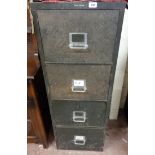 A 18 1/2" vintage painted metal four drawer filing cabinet - a/f