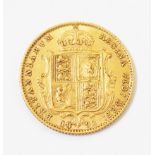 An 1892 gold half Sovereign