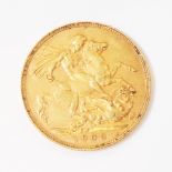 A 1908 gold Sovereign