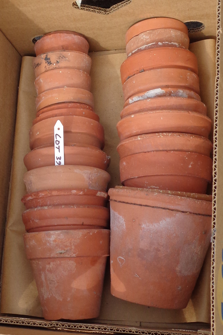 A quantity of terracotta plant pots