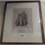 A framed study of the concert pianist Mark Hambourg as a golfer, by Bernard Partridge, inscribed "Mr