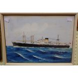 H. Crane: a framed gouache, depicting the SS Baltrover at sea - signed, inscribed and dated 1951 -