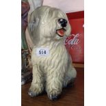 A vintage painted plaster Old English Sheepdog