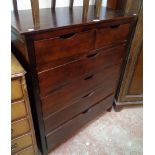 A 3' 2 1/2" Eastern polished hardwood chest of two short and four long graduated drawers, set on