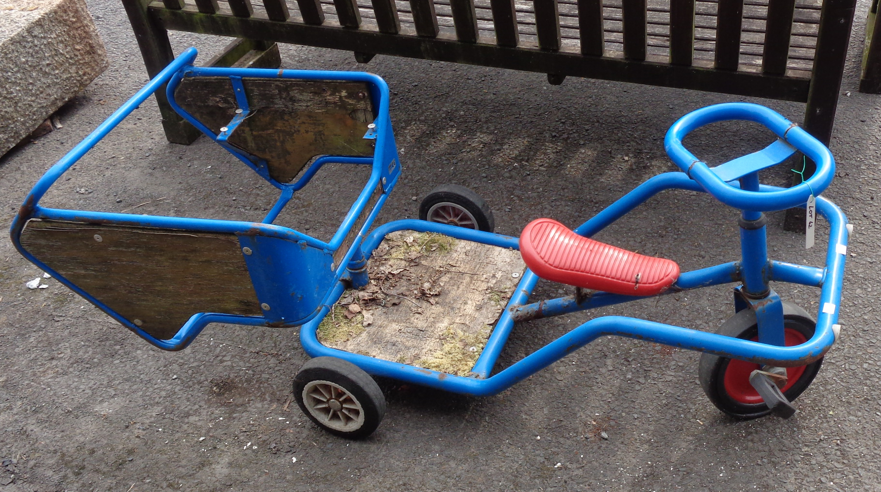 A child's pedal taxi by Samhall of Linkoping, Sweden - in need of restoration